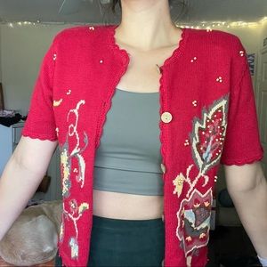 Vintage Hand Embroidered Susan Bristol Cardigan